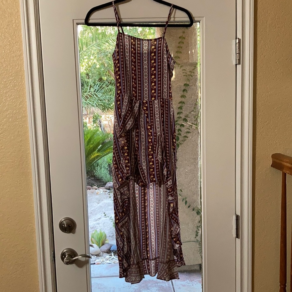 art class bohemian boho zipper back tiered romper